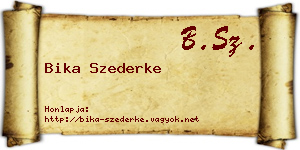 Bika Szederke névjegykártya